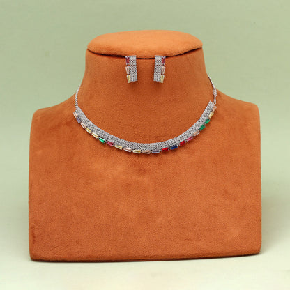 Multi Color Stone Necklace Set (STN239MLT) - Preyans.com