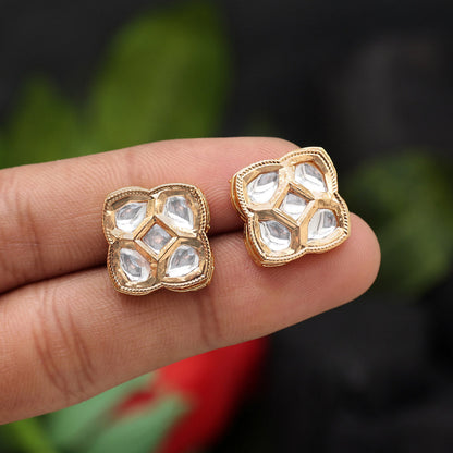 White Color Stud Earrings (STUD211WHT) - preyans.com