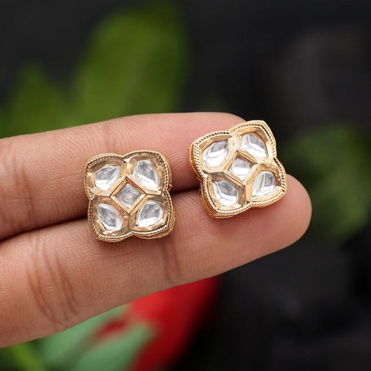 White Color Stud Earrings (STUD211WHT) - preyans.com