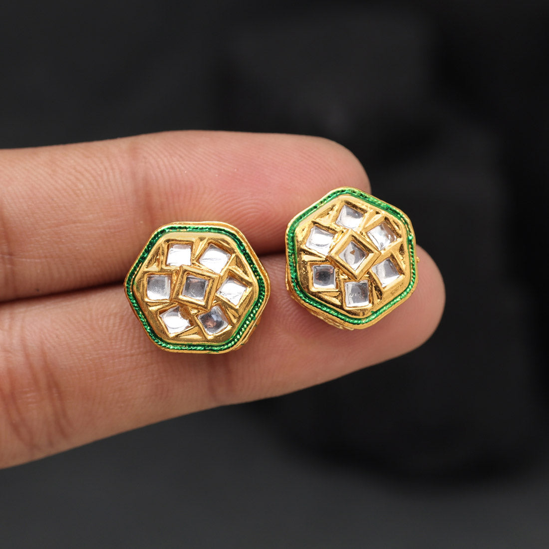 White Color Stud Earrings (STUD214WHT) - preyans.com