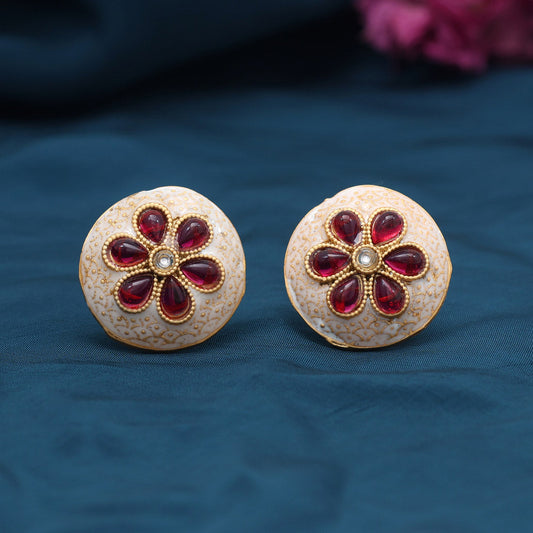 Rani Color Stud Earrings (STUD228RNI) - Preyans.com