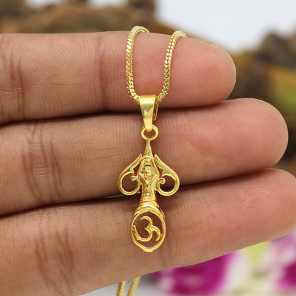 Gold Color Om Temple Locket (TL102GLD) - preyans.com