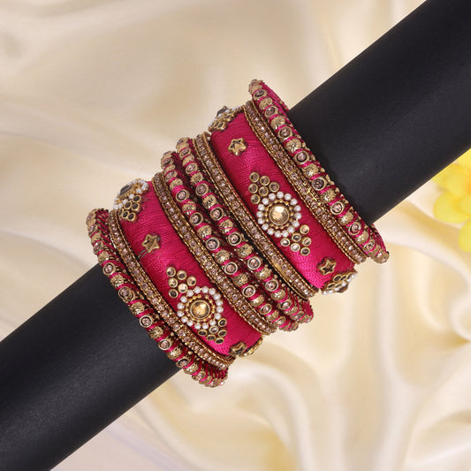 Rani Color Thread Bangle Set (TRB179RNI) - Preyans.com