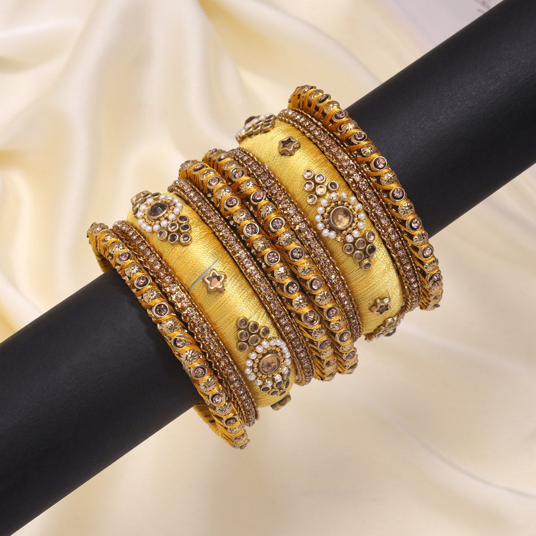 Yellow Color Thread Bangle Set (TRB179YLW) - Preyans.com