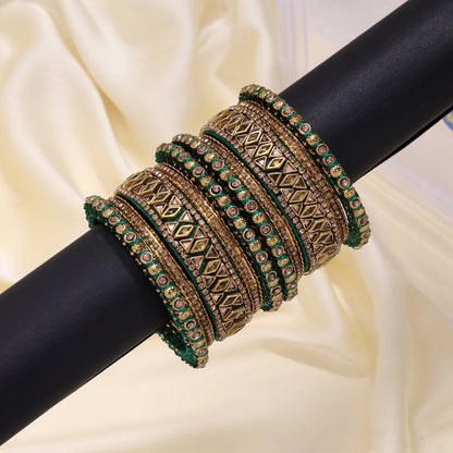 Green Color Thread Bangle Set (TRB182GRN) - Preyans.com