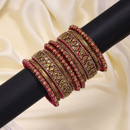 Rani Color Thread Bangle Set (TRB182RNI) - Preyans.com