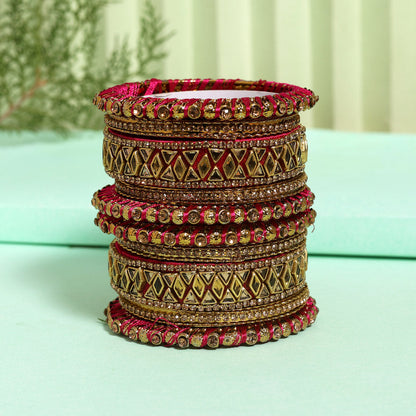 Rani Color Thread Bangle Set (TRB182RNI) Rani 2.4 - Preyans.com