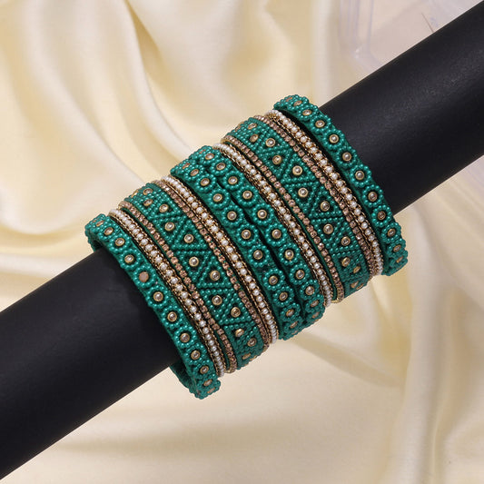 Green Color Thread Bangle Set (TRB183GRN) - Preyans.com