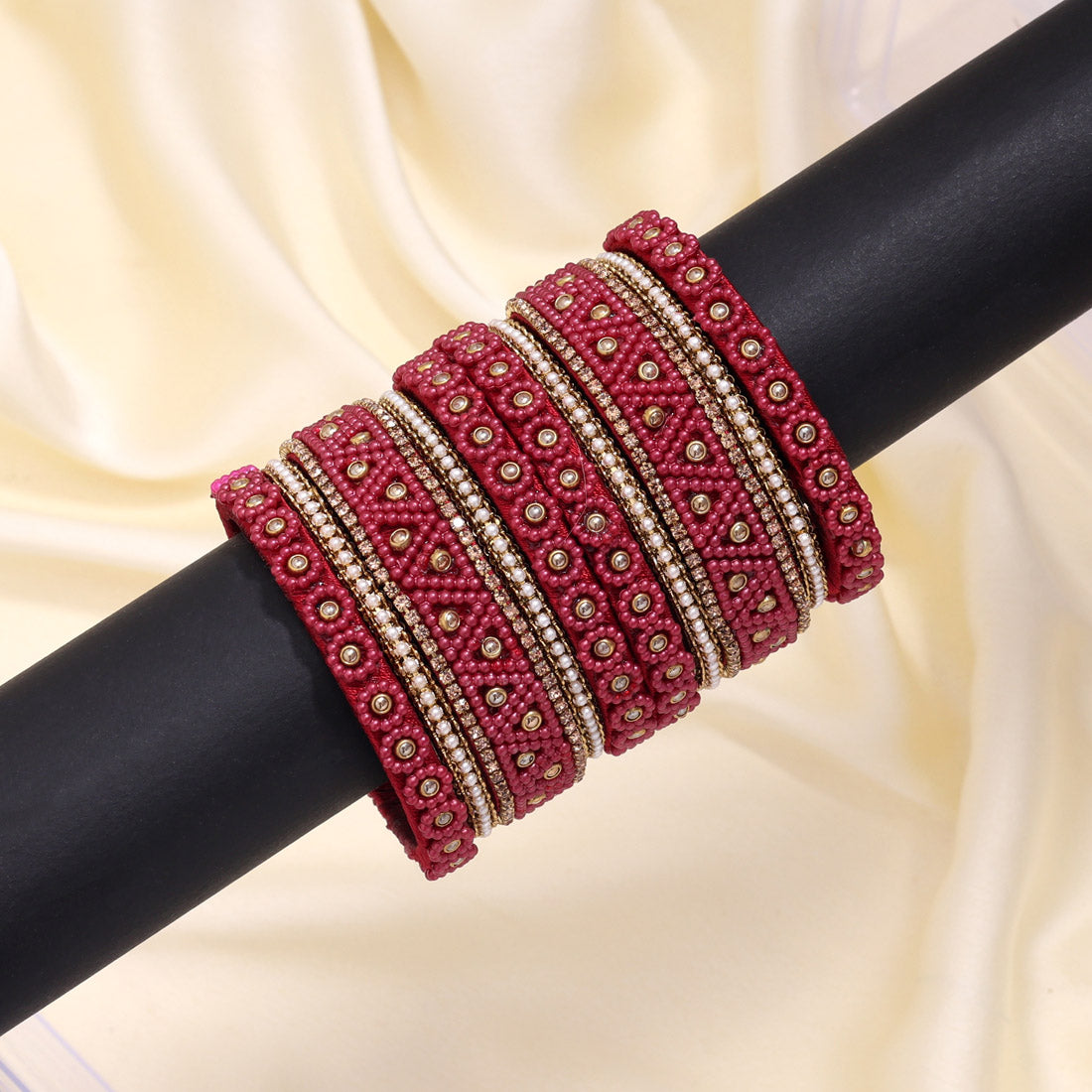 Maroon Color Thread Bangle Set (TRB183MRN) - Preyans.com