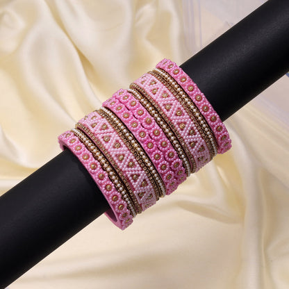 Pink Color Thread Bangle Set (TRB183PNK) - Preyans.com