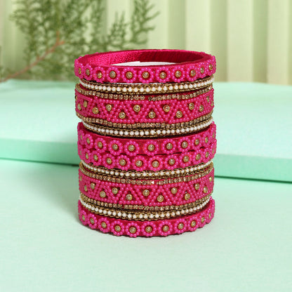 Rani Color Thread Bangle Set (TRB183RNI) Rani 2.4 - Preyans.com