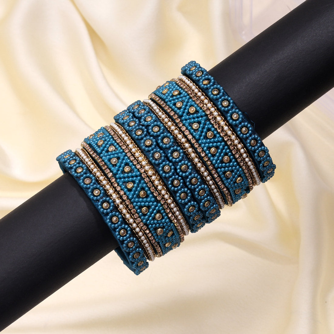 Turquoise Blue Color Thread Bangle Set (TRB183TBLU) - Preyans.com