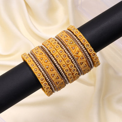 Yellow Color Thread Bangle Set (TRB183YLW) - Preyans.com