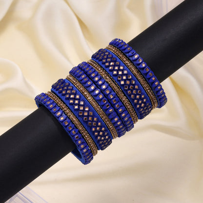 Blue Color Thread Bangle Set (TRB184BLU) - Preyans.com