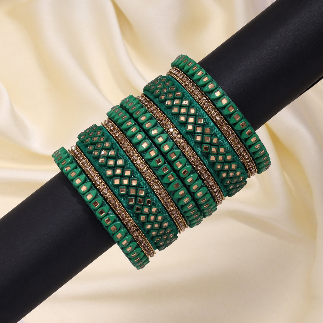 Green Color Thread Bangle Set (TRB184GRN) - Preyans.com