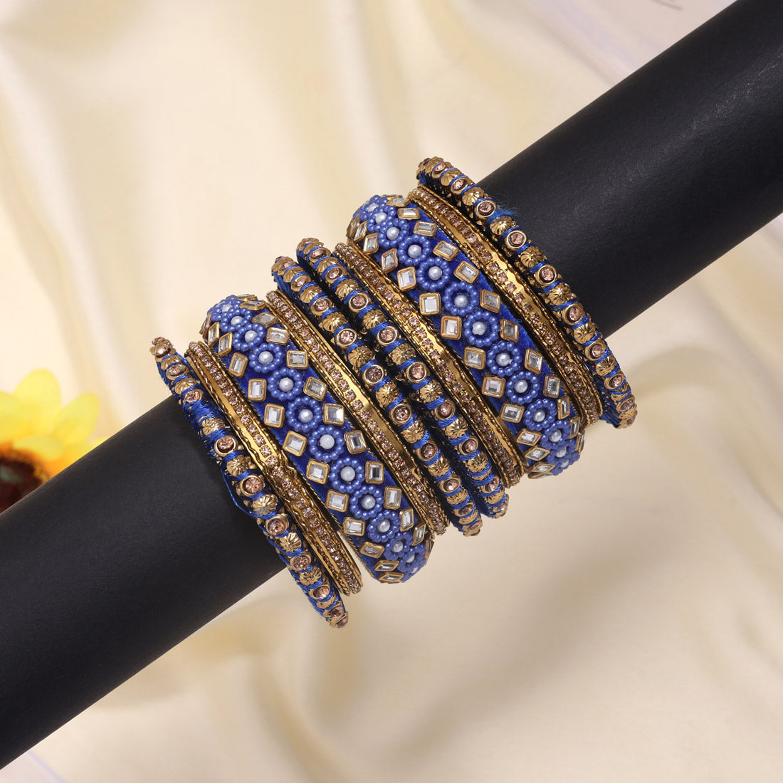 Blue Color Thread Bangle Set (TRB187BLU) - Preyans.com