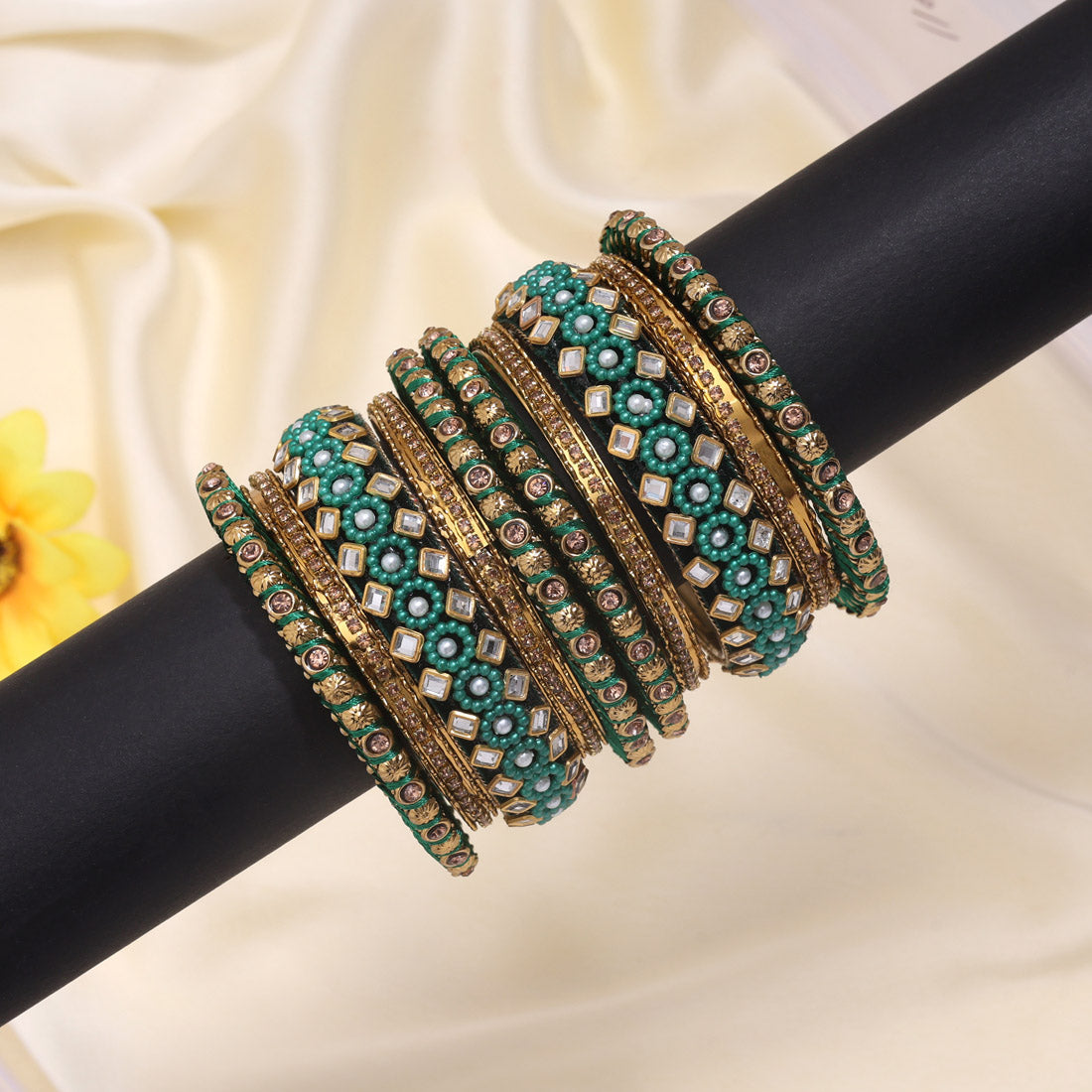 Green Color Thread Bangle Set (TRB187GRN) - Preyans.com