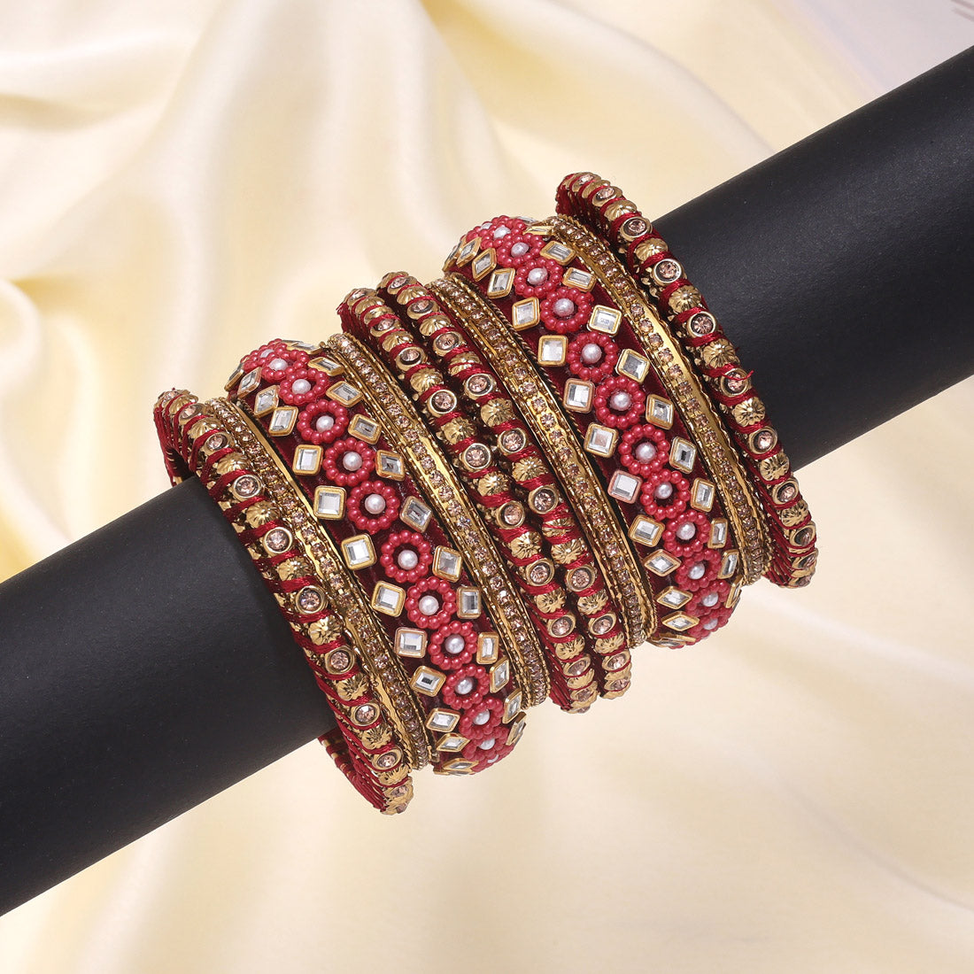 Maroon Color Thread Bangle Set (TRB187MRN) - Preyans.com