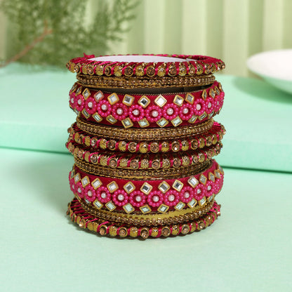 Rani Color Thread Bangle Set (TRB187RNI) Rani 2.4 - Preyans.com