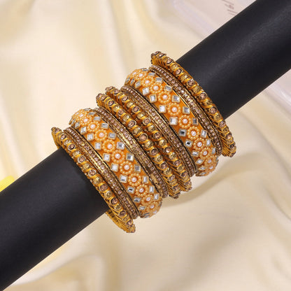 Yellow Color Thread Bangle Set (TRB187YLW) - Preyans.com